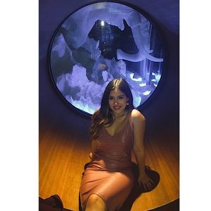 MAUVE FAUX LEATHER DRESS L